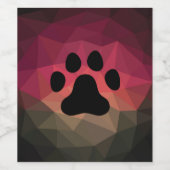 動物の足跡、猫/犬の手 ワインラベル (シングルラベル)