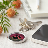 動物の足跡、猫/犬の足 キーホルダー (側面)