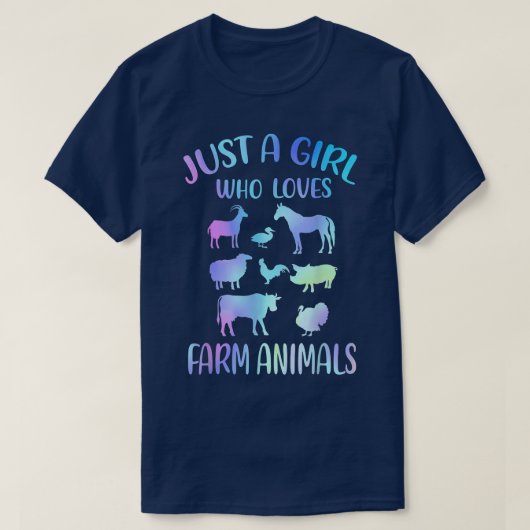 動物の農場を愛する女の子 – 牛が豚ゴア Tシャツ (デザイン正面)