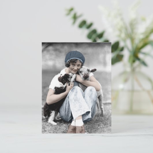 動物の郵便はがきとのヴィンテージの美しい ポストカード (スタンド正面)