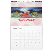 動物の野生動物のカレンユーモアのあるダウサギ任意の年 カレンダー (2月 2027)