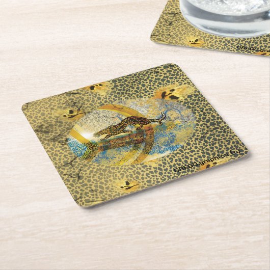 動物の霊が鳴り響く スクエアペーパーコースター (アングル)