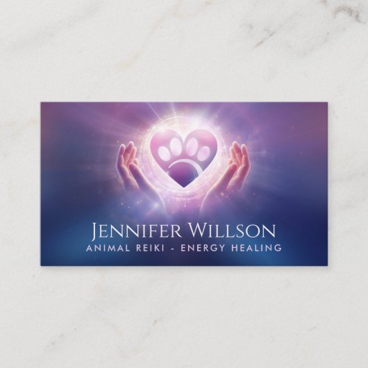 動物の霊気 – エネルギー修復 名刺 (正面)