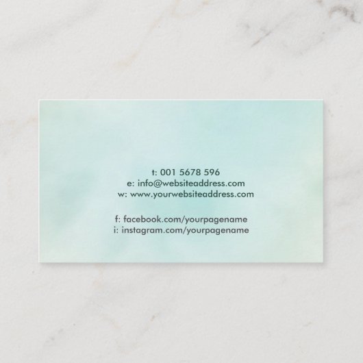 動物の霊気 – エネルギー修復 – 水彩画 名刺 (裏面)