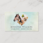 動物の霊気 – エネルギー修復 – 水彩画 名刺 (正面)