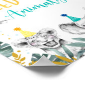 動物の青食べ物を与えい金ゴールドパーティー記号を表示しない ポスター (角)