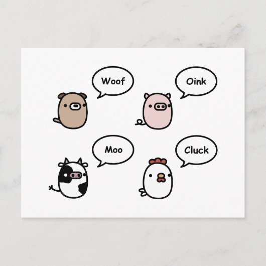 動物の音 ポストカード (正面)