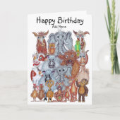 動物の風刺画 カード (正面)