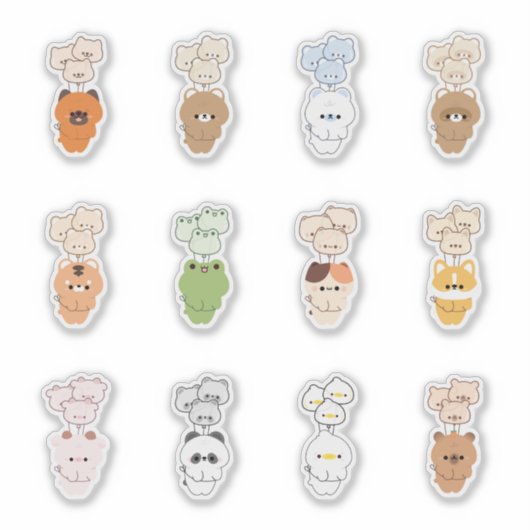 動物の風船 シール (正面)