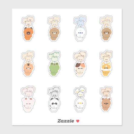 動物の風船 シール (シート)