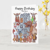 動物の風貌 カード (黄色い花)