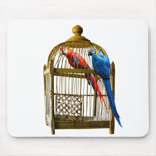動物の鳥の猫のオウムのケージは自由の刑務所ロック マウスパッド (正面)