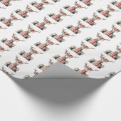 動物の鹿くるみ割りクリスマスラッピング紙 ラッピングペーパー (角)