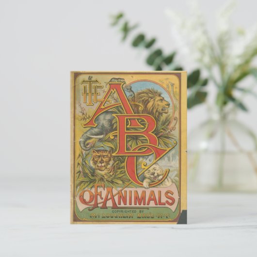 動物のABC -ヴィンテージクールブックカバーMagn ポストカード (スタンド正面)