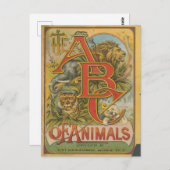 動物のABC -ヴィンテージクールブックカバーMagn ポストカード (正面/裏面)