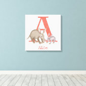 動物のABC Aはアードバルクのキャンバス印刷用である キャンバスプリント (インサイチュ (ウッドフロア))