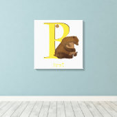 動物のABC Bはクマのキャンバス印刷用である キャンバスプリント (インサイチュ (ウッドフロア))