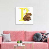 動物のABC Bはクマのキャンバス印刷用である キャンバスプリント (インサイチュ (リビング))