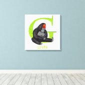 動物のABC Gはゴリラのキャンバス印刷用 キャンバスプリント (インサイチュ (ウッドフロア))