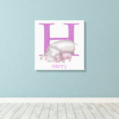 動物のABC Hはカバのキャンバス印刷のために キャンバスプリント (インサイチュ (ウッドフロア))