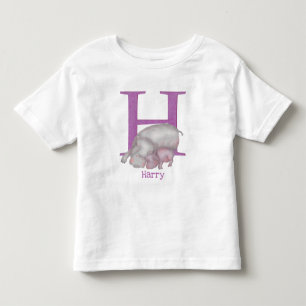 動物のABC HはTシャツのカバ トドラーTシャツ