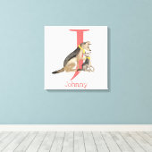 動物のABC Jはジャッカルなキャンバス印刷用である キャンバスプリント (インサイチュ (ウッドフロア))