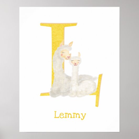 動物のABC Lはラマのプリント ポスター (正面)