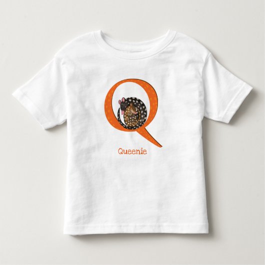 動物のABC QはカラーTシャツ用 トドラーTシャツ (正面)