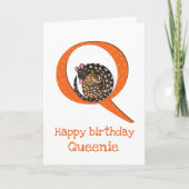 動物のABC Qは四輪誕生日カード用 カード (正面)