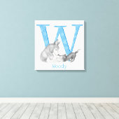 動物のABC Wはウルフキャンバス印刷用 キャンバスプリント (インサイチュ (ウッドフロア))