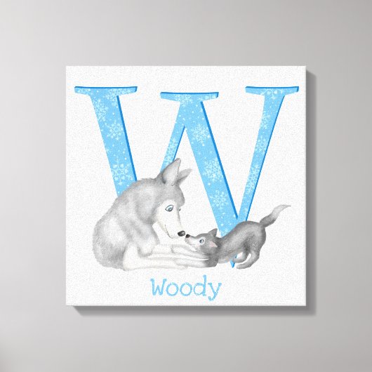 動物のABC Wはウルフキャンバス印刷用 キャンバスプリント (正面)