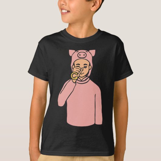 動物のAsl手ジェスチャーろう聴覚喪失待ち Tシャツ (正面)