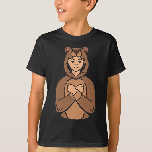 動物のAsl手ジェスチャーろう聴覚喪失待ち Tシャツ (正面)