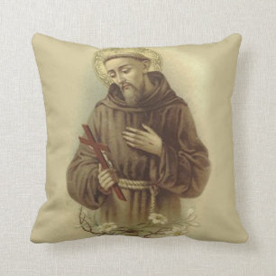 動物のAssisiの守護聖人のSt Francis クッション