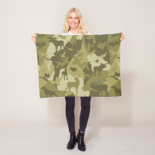 動物のCammoかベビーブランケットまたはオオシカまたはシカまたはアヒルまたは犬捨てて下さい フリースブランケット