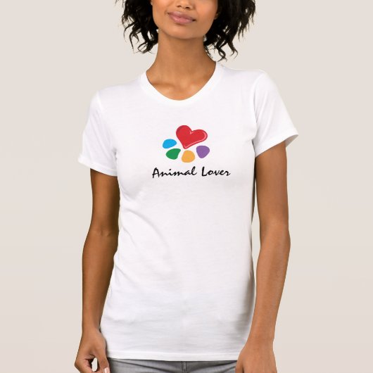 動物のLover_Heart-Paw Tシャツ (正面)
