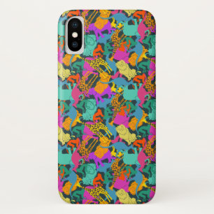 動物はパターンのシルエットを描きます iPhone X ケース