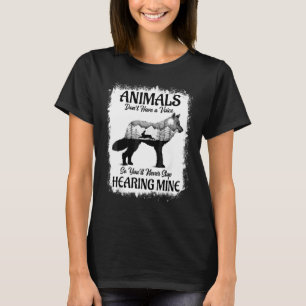 動物は声が出ないから絶対に声が出ストップない Tシャツ
