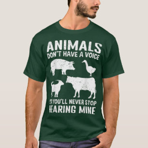動物は声が出ないから絶対に声が出ストップない Tシャツ