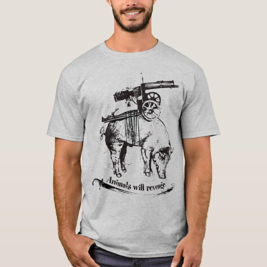 動物は復讐します Tシャツ (正面)