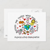 動物は私たちの地球を愛する ポストカード (正面/裏面)