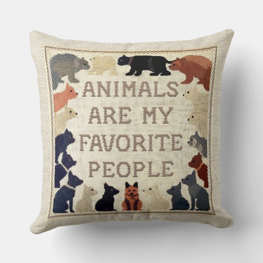 動物は私のお気に入りの人間だおもしろいよフェイク- Stitch クッション (裏面)