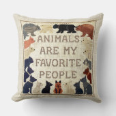 動物は私のお気に入りの人間だおもしろいよフェイク- Stitch クッション (正面)