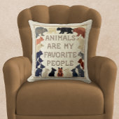 動物は私のお気に入りの人間だおもしろいよフェイク- Stitch クッション