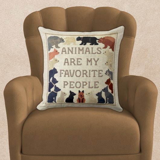 動物は私のお気に入りの人間だおもしろいよフェイク- Stitch クッション