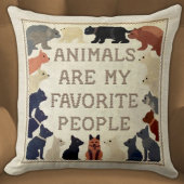 動物は私のお気に入りの人間だおもしろいよフェイク- Stitch クッション