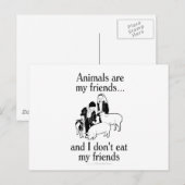 動物は私の友達だ…私は友達食べではない ポストカード (正面/裏面)