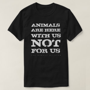 動物は私達とですワイシャツ(黒) Tシャツ