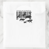 動物は製品ではないバーコードビーガン ラウンドシール (バッグ)