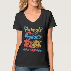 動物は製品ではない移動ビーガン牛ヴィンテージ距離 Tシャツ
